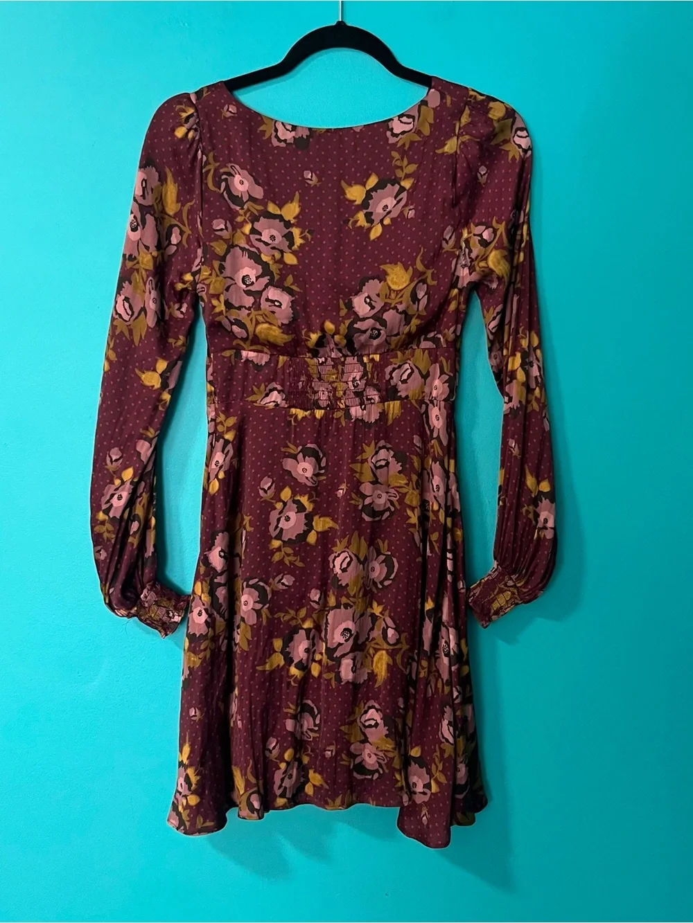 Free People 2 Morning Light Floral Print Satin Mini Dress